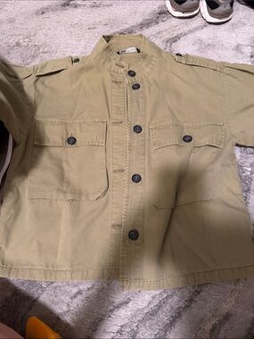 Zara Khaki Utility Crop Jacket